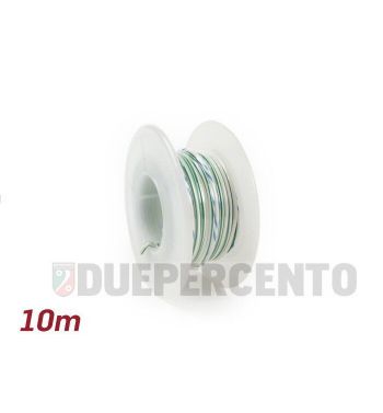 Cavo elettrico bianco / verde, 0.85mm² - 10m