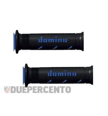 Coppia manopole DOMINO MX2, 22/26 mm, nero blu - soft - estremità aperta