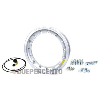 Cerchio in lega TUBELESS PINASCO 2.10-10 scomponibile grigio per Vespa 50/ 50 special/ ET3/ PX125-200/ P200E/ Rally 180-200/ T5/ GTR/ TS/ Sprint