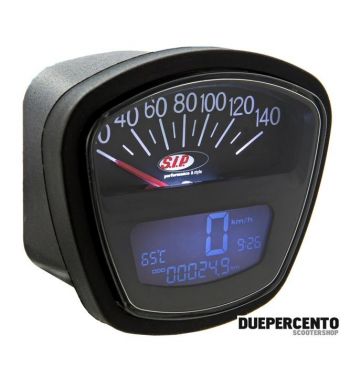 Contachilometri e contagiri SIP 2.0 per Lambretta DL/GP/LI /SX/TV - 14.000 rpm quadrante nero
