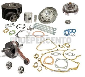 Tuning kit POLINI 130cc RACING in GHISA, con albero cono 19, JASIL, rapporti 27/69 per Vespa 50/ 50 Special/ ET3/ Primavera/ PK50-125