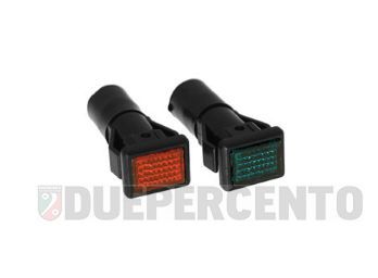 Spia luce arancione e verde manubrio per Vespa P125-150X/ PX125-200E/ Lusso 1°/ P150S/ P200E