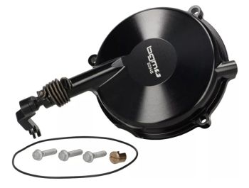 Carter frizione maggiorato nero, completo di leva BGM Pro Superstrong CNC per Vespa PX125-200/ P200E/ Rally180-200/ T5/ GTR/ TS/ Sprint/ GL/ VBB/ VNB