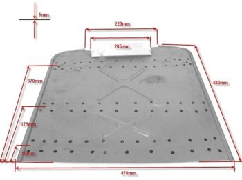 Pedana in lamiera GRABOR l=480 mm - l=470 mm, per Vespa 125 VNB2-6T/​150 VBB2T/​VGLA/​B