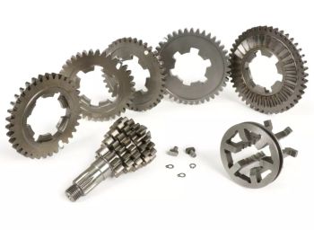 Kit cambio AF RAYSPEED Clo5e Ratio 35, 5 marce, 10-45, 13-41, 16-38, 18-36, 19-35 per Lambretta 125 LI/​Special/​GP/​DL/​150 LI/​Special/​SX/​GP/​DL/​175 TV 2°-3°/​200 TV/​SX/​GP/​DL