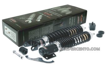 Kit ammortizzatori CARBONE tuning sport nero per Vespa PX125-200/ P200E / Arcobaleno/ '98/ MY/ '11/ T5