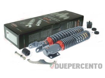 Kit ammortizzatori CARBONE sport RS grigio/rosso per Vespa PX125-200/ P200E / Arcobaleno/ '98/ MY/ '11/ T5