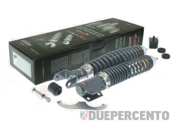 Kit ammortizzatori CARBONE sport RS grigio/cromo per Vespa PX125-200/ P200E / Arcobaleno/ '98/ MY/ '11/ T5
