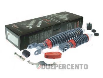 Kit ammortizzatori CARBONE sport RS grigio/rosso per Vespa 50/ 50 Special/ ET3/ Primavera