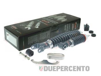 Kit ammortizzatori CARBONE sport RS grigio/cromo per Vespa 50/ 50 Special/ ET3/ Primavera