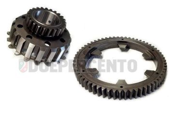 Rapporti secondari 25/63 denti dritti, BENELLI per frizione 8/10 molle per Vespa 125 GTR/ TS/Sprint V/ PX125-200/VNA/ VBA/ T5/ Rally