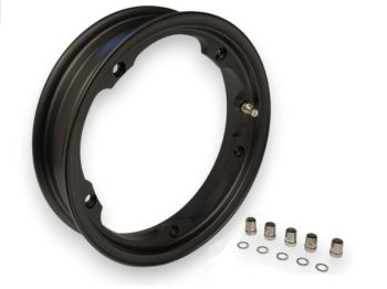 Cerchio in lega tubeless VMC 2.10-10 nero opaco per Vespa 50/ 50 special/ ET3/ PX125-200/ P200E/ Rally 180-200/ T5/ GTR/ TS/ Sprint