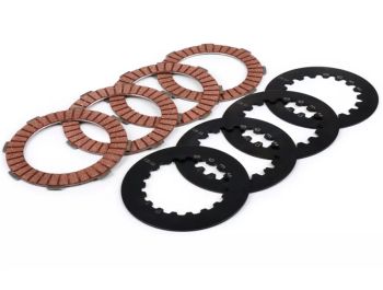 Dischi frizione BGM PRO Superstrong Racing Red per frizione 8 molle, 4 dischi sughero dente da 14mm, 4 infradischi per Vespa PX125-200 E/ '98/ MY/ '11/ Cosa