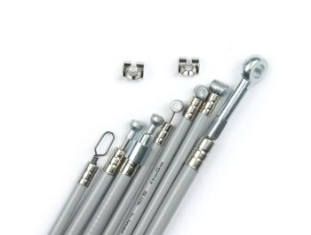 Kit cavi guaine BGM PRO Silk Liner, grigio per Vespa P125-150X/PX125-200E/ Lusso 1°/ P150S/ P200E