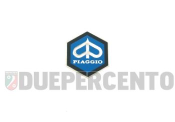 Stemma esagonale PIAGGIO alluminio, 26mm, adesivo, per PIAGGIO CIAO/ PX/ SI/ Bravo/ Superbravo