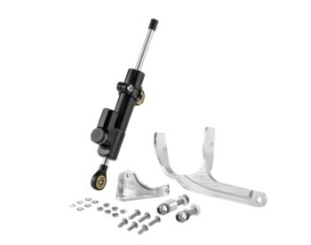 Ammortizzatore sterzo CTP nero/ argento incluso supporto per Vespa 125 Primavera ET3