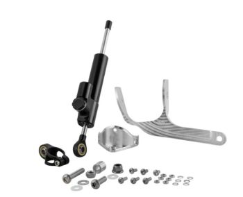 Ammortizzatore sterzo CTP 2.0 nero/ argento incluso supporto per Vespa V50 N/​L/​R