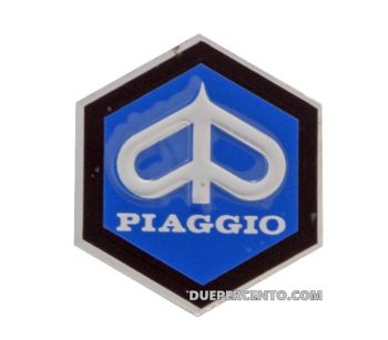 Stemma esagonale PIAGGIO per nasello Vespa PK 50-125, S, ETS, PX, PE, alluminio, 31mm, adesivo