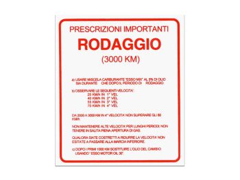 Adesivo "RODAGGIO" per Vespa 160 GS/ 180 SS