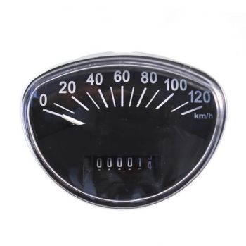 Contachilometri RMS CLASSIC scala 120km/h, per Vespa SS50/ SS90/ Primavera/ ET3/ Super/ SprintV/ GTR/ TS/ Rally