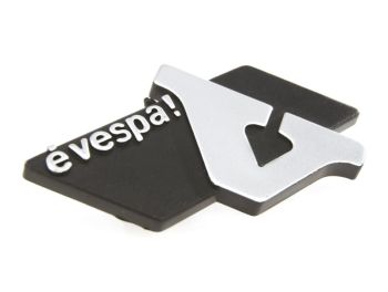 Targhetta "eVespa!" bauletto portaoggetti per Vespa PK50XL FL/​HP/​N/​Plurimatic/​Automatica> tipo XL2/​XL2 Elestart/​ PK125 N/​XL2