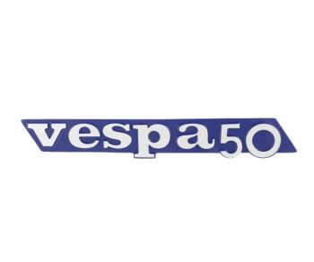 Targhetta laterale "Vespa 50" azzurra per cofano sinistro per Vespa PK 50 XL FL/​HP