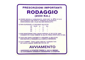 Adesivo "RODAGGIO" blu per Vespa 125 VNB/ GT/ 150 VBB/ GL/ TS