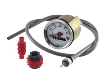 Contachilometri Ø=52mm RMS Classic scala 60km/h, con cavo e ingranaggio per Vespa 50 N/​L/​R/​S/​90
