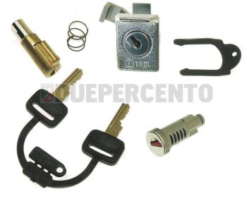 Kit serratura bloccasterzo/bauletto/sella, ZADI guida 6mm per Vespa PX125-200-E/ Lusso 1°/ P150S/ P200E