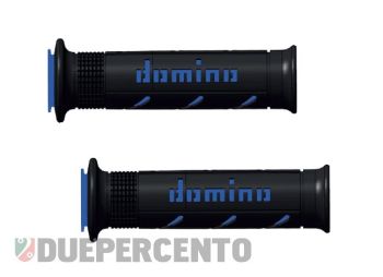 Coppia manopole DOMINO MX2, 22/26 mm, nero blu - soft - estremità aperta