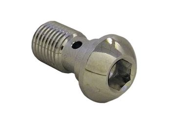 Vite cava EVOK per tubo freni M10 x 1.00 alluminio, cromo