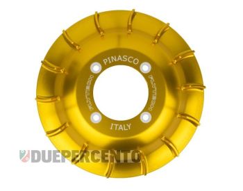Ventola volano PINASCO in alluminio oro, cnc, per accensione PINASCO FLYTECH per Vespa PX125-200 / P200E / 180-200 Rally/ Cosa/ Sprint /GT/ GTR/ T5