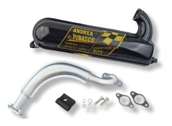 Marmitta espansione PINASCO siluro nera "ANDREA PINASCO" per Vespa 50/ 50 Special/ N/ L/ R/ S