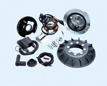 Accensione elettronica POLINI FOR RACE cono 20mm, 1,2Kg Vespa PK 50-125/ S/ XL/ XL2/ FL/ HP/ N/ Rush, avviamento elettrico 3 fili