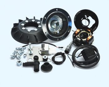 Accensione elettronica POLINI FOR RACE cono 20mm, 1,2Kg Vespa PK 50-125/ S/ XL/ XL2/ FL/ HP/ N/ Rush, avviamento elettrico 4 fili