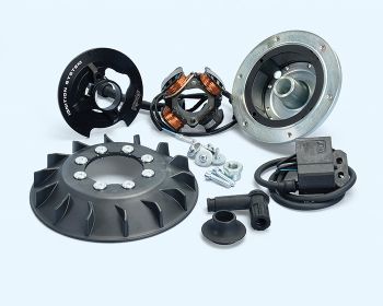 Accensione elettronica POLINI FOR RACE cono 20mm, 1,2Kg Vespa PK 50-125/ S/ XL/ XL2/ FL/ HP/ N/ Rush, avviamento elettrico 5 fili