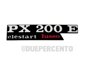 Targhetta "PX200E Elestart Lusso" cofano sinistro per Vespa PX200 E Lusso/EFL/Arcobaleno