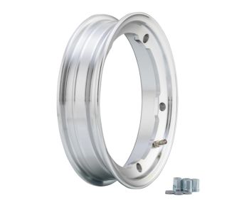 Cerchio in lega tubeless SIP PERFORMANCE MY 2.10-10 alluminio lucido per Vespa 50/ 50 special/ ET3/ PX125-200/ P200E/ Rally 180-200/ T5/ GTR/ TS/ Sprint