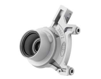 Supporto pinza freno anteriore SIP RADIAL argento laccato per pinza SIP RADIAL interasse fori 82mm, per freno a disco per Vespa PX125-200/ MY/ PK50-125/ NT 20mm