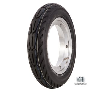 Ruota completa Unidirezionale SIP Performer, 3.00-10 con cerchio tubeless SIP 2.10-10" alluminio lucido per Vespa Smallframe