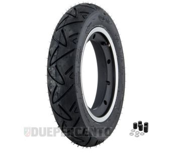 Ruota completa posteriore CONTY TWIST, 3.00-10" con cerchio tubeless SIP 2.10-10" nero con bordo lucido per Vespa Smallframe