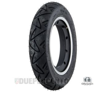 Ruota completa Posteriore CONTY TWIST, 3.50-10" con cerchio tubeless SIP 2.10-10" nero con bordo lucido per Vespa Largeframe