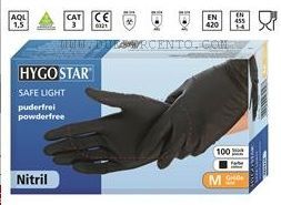 Guanti HygoStar Safe Light, nero, unisex, misura: M, Nitril, 100 pezzi