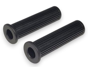 Coppia manopole nere ARIETE Ø 24/24 mm, l=130 mm per Vespa PX125-200/P200E/ Arcobaleno/ Lusso/ T5