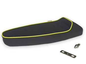Sella NISA SPORT RACING bordino giallo fluo, per Vespa PK50-125