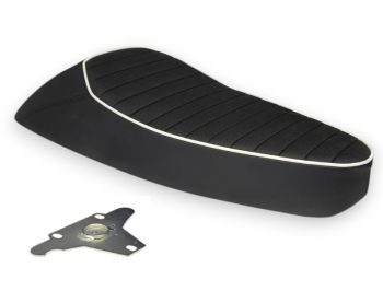 Sella NISA CORSA 2025 ricoperta con bordino bianco per Vespa GTR/ TS/ Sprint/ VBA/ PX125-150/ PE200