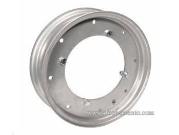 Cerchio in acciaio FA ITALIA, 2.10-10 scomponibile verniciato grigio metallizzato per conversione da 8" a 10" per Vespa 125-150 Super/P150S