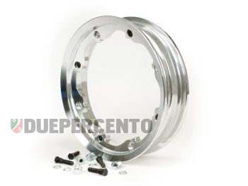 Cerchio in lega tubeless FA ITALIA 2.10-10 "Octopus" alluminio lucidato per Lambretta 125 LI/Special/GP/DL/150 LI/Special/SX/GP/175 TV/200 TV/SX/GP/DL