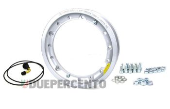 Cerchio in lega tubeless scomponibile PINASCO 2.10-10 grigio per Vespa 50/ 50 special/ ET3/ PX125-200/ P200E/ Rally 180-200/ T5/ GTR/ TS/ Sprint